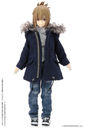 Doll Clothes - Picconeemo Costume - Mod Coat w/Fur - 1/12 - Navy (Azone)