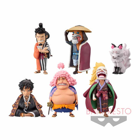 One Piece - Trafalgar Law - Killer - Onimaru - Ashura Doji - Kin'emon - Inuarashi - One Piece World Collectable Figure Wano Kuni 8 - World Collectable Figure - Set of 6 (Bandai Spirits, Banpresto)